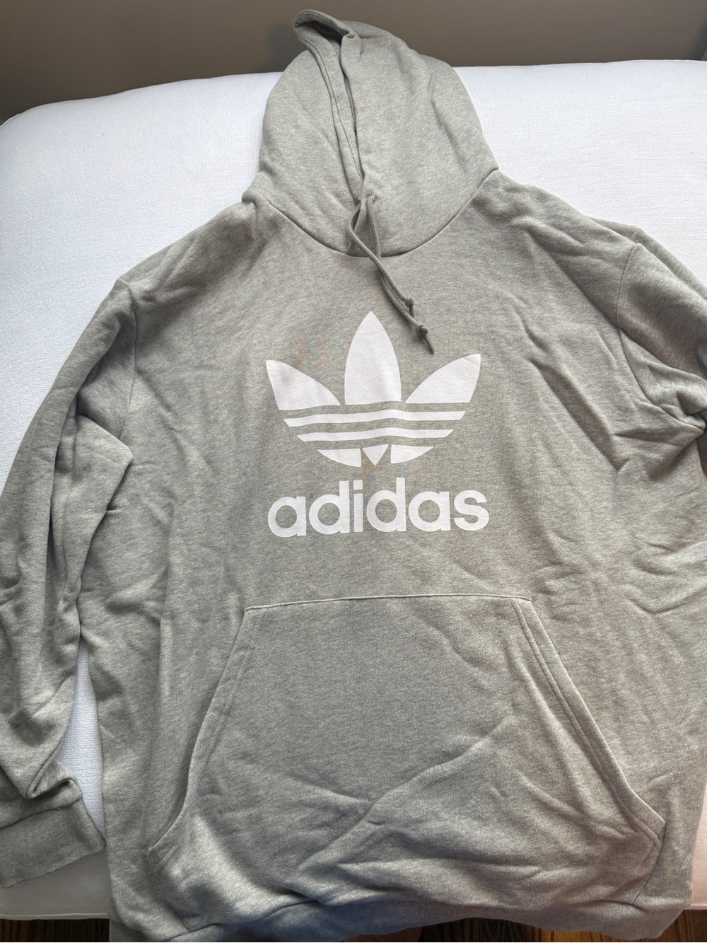 adidas Light Gray Trefoil Pullover Hoodie
